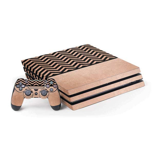 Rose Gold Chevron Split PlayStation PS4 Skins